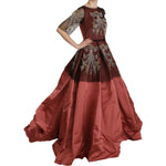 Dolce & Gabbana Crystal Chandelier Silk Princess Gown Dress DR1680-40