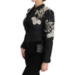 Dolce & Gabbana Black Jacquard Crystal Floral Jacket JKT2403-38