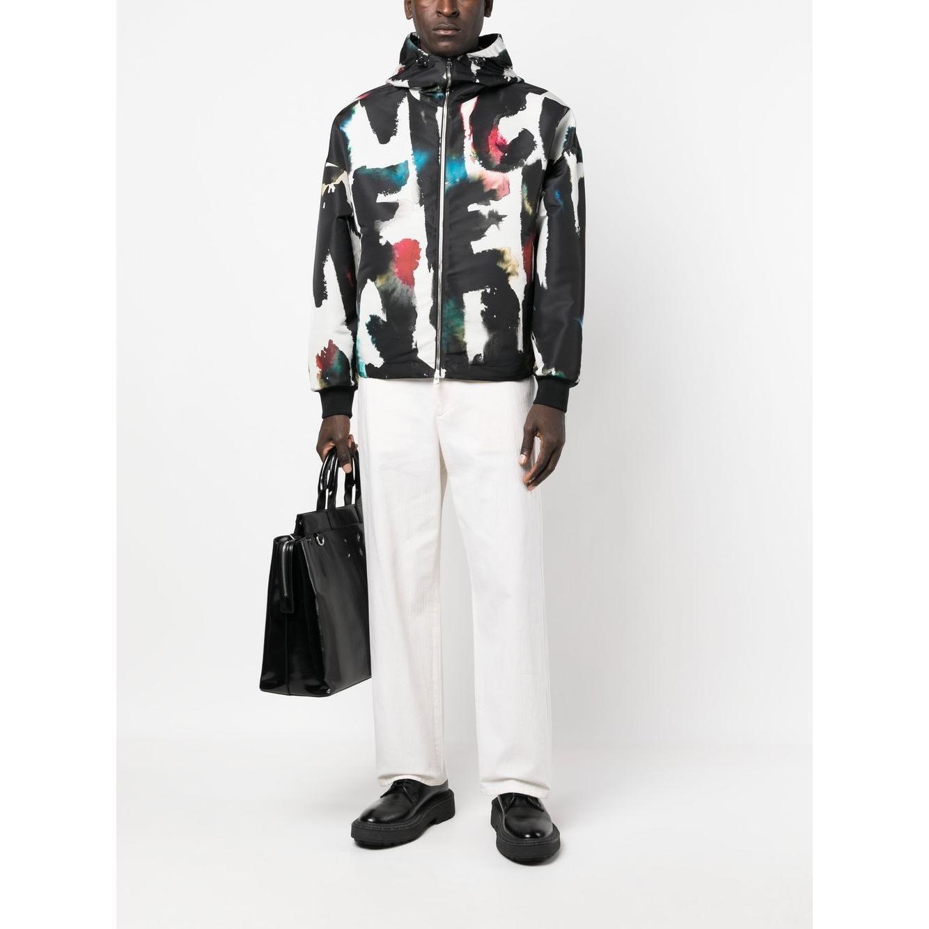 Alexander McQueen Graffiti-print Hooded Windbreaker 726915QUR478500