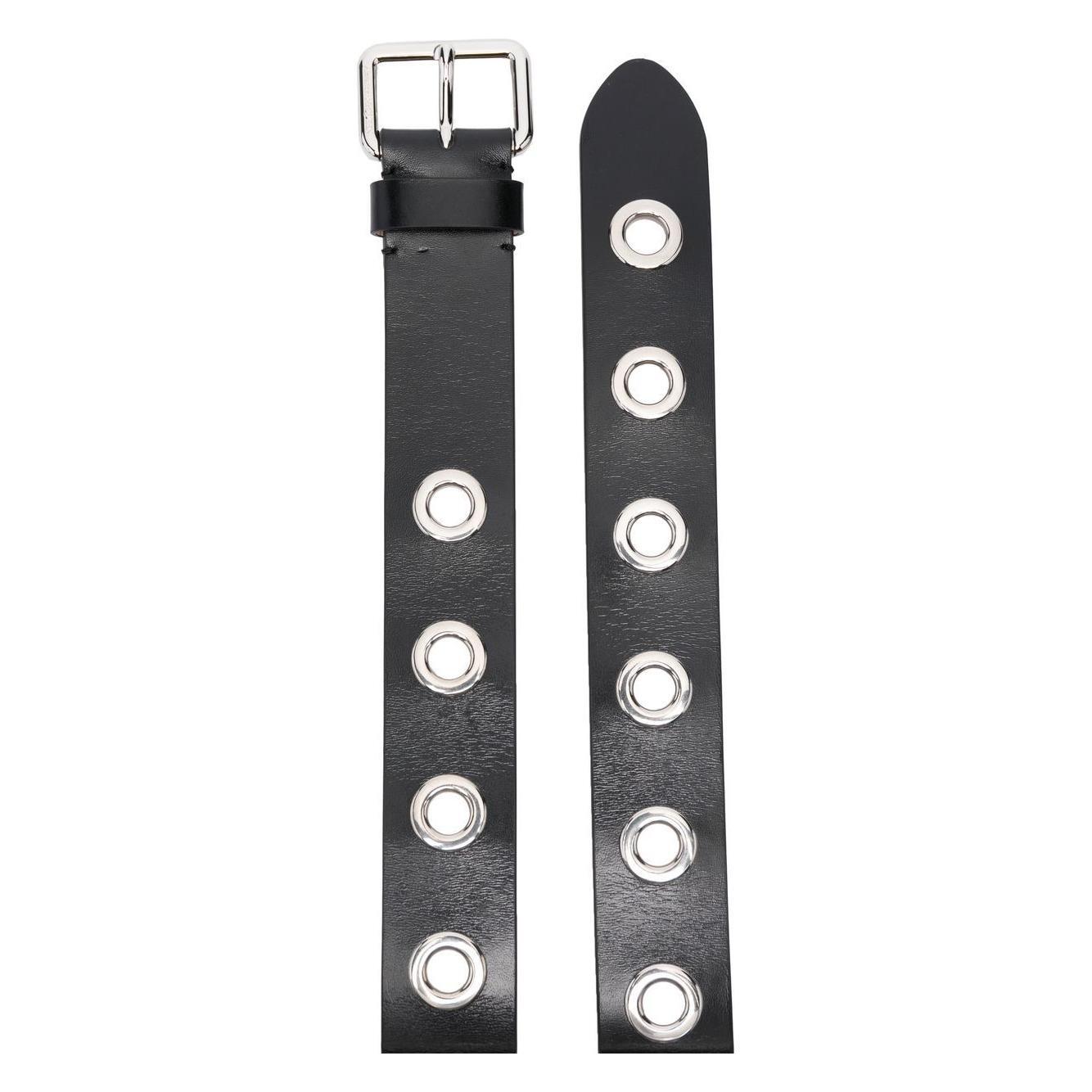 Alexander McQueen Eyelets leather belt 7266111AALV1000