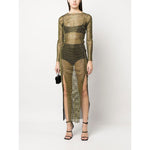 SANTA BRAND Dresses Brown DIAMONDMAXIDRESSBLACK/YELLOW