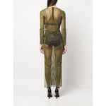 SANTA BRAND Dresses Brown DIAMONDMAXIDRESSBLACK/YELLOW