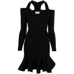 Alexander McQueen Short knitted dress with V-neck 734531Q1A5B1000
