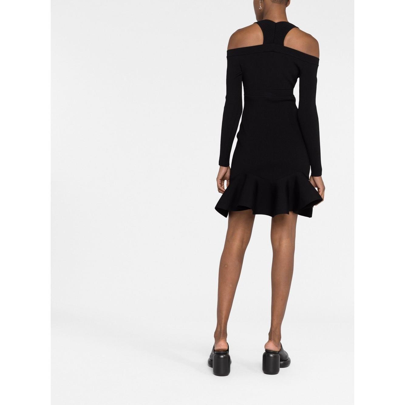 Alexander McQueen Short knitted dress with V-neck 734531Q1A5B1000
