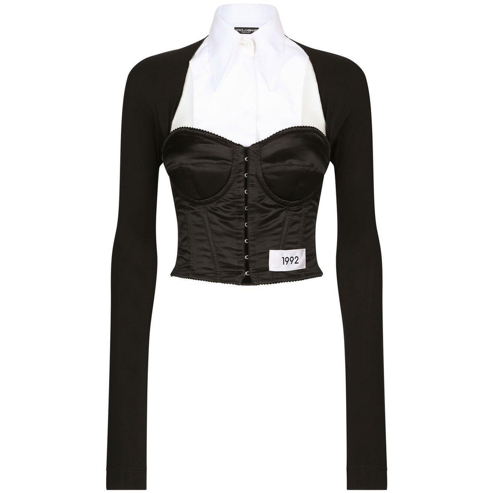 Dolce & Gabbana layered-shirt corset top F777NTGDBQ0S9000