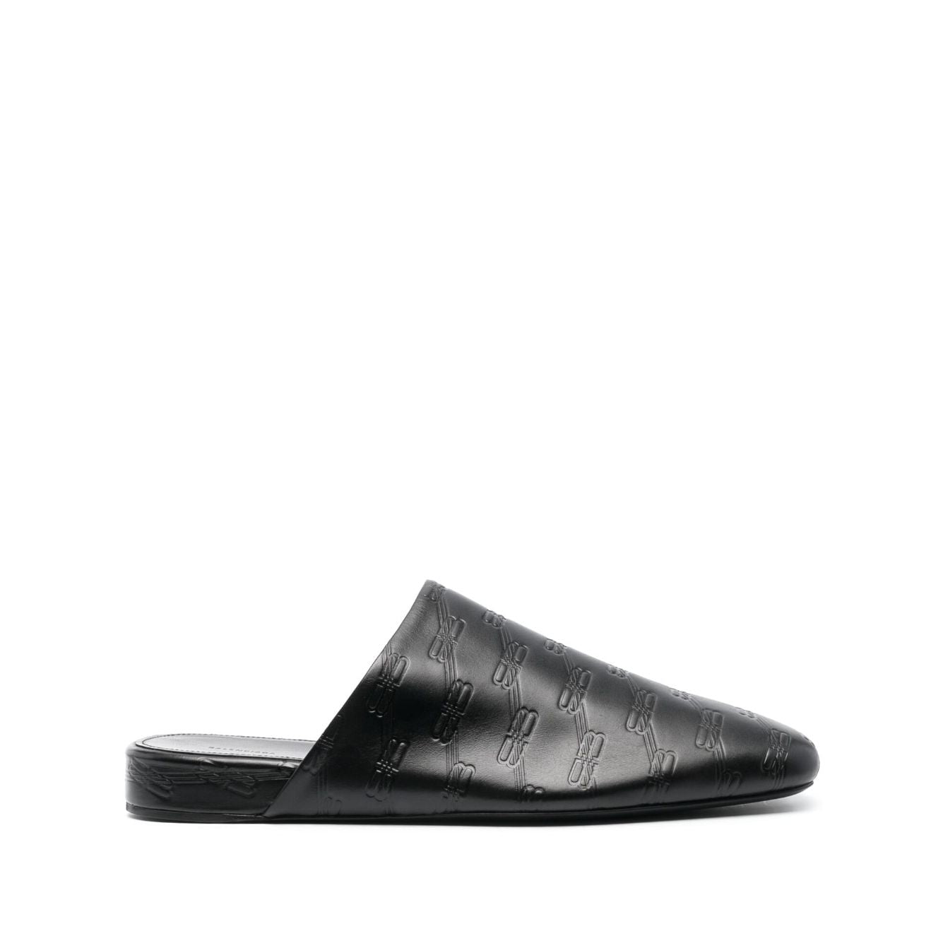 Balenciaga debossed-logo leather mules