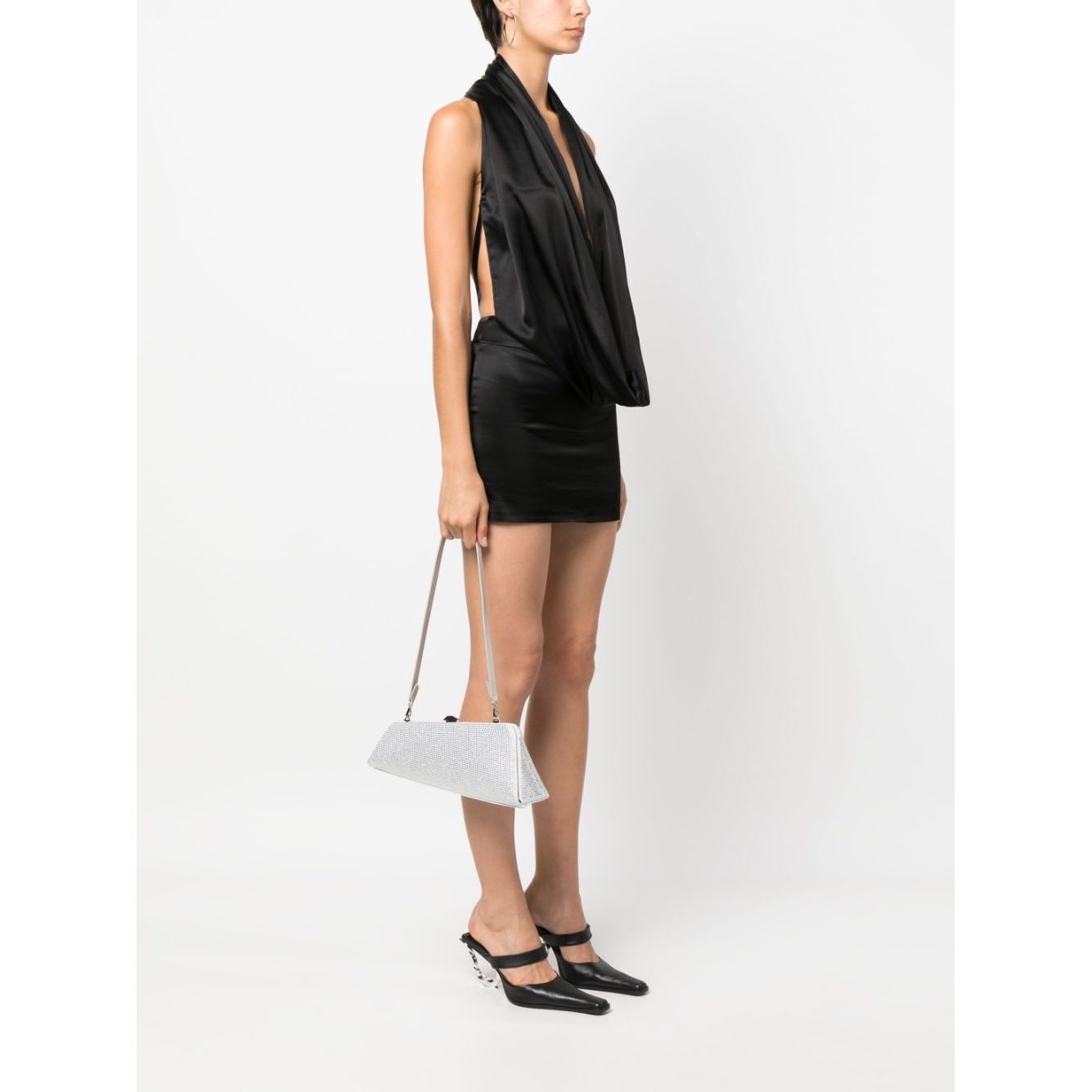 The Attico Long Night crystal-embellished clutch bag Clutches