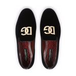 Dolce & Gabbana DG logo velvet slippers A50467A680880999