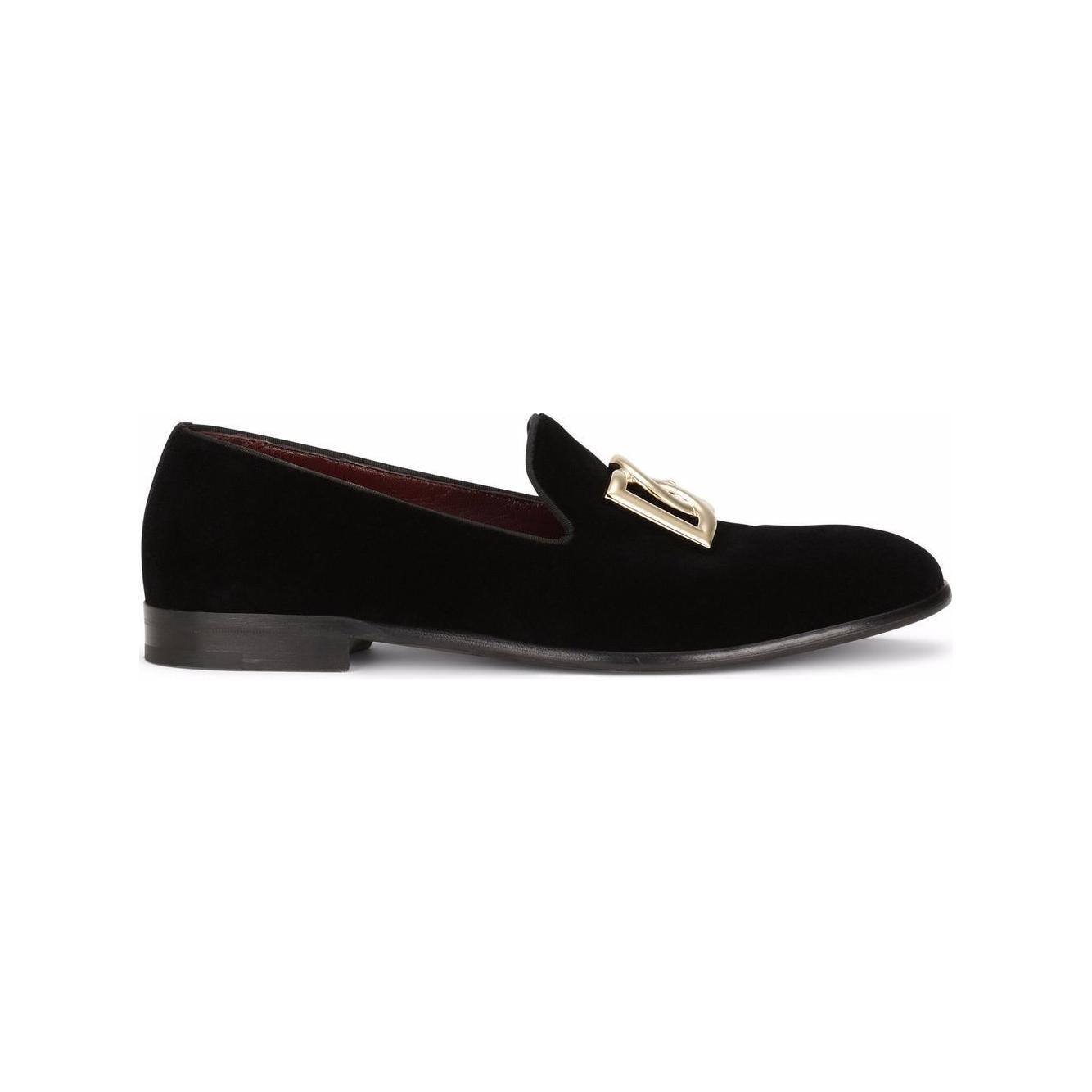 Dolce & Gabbana DG logo velvet slippers A50467A680880999