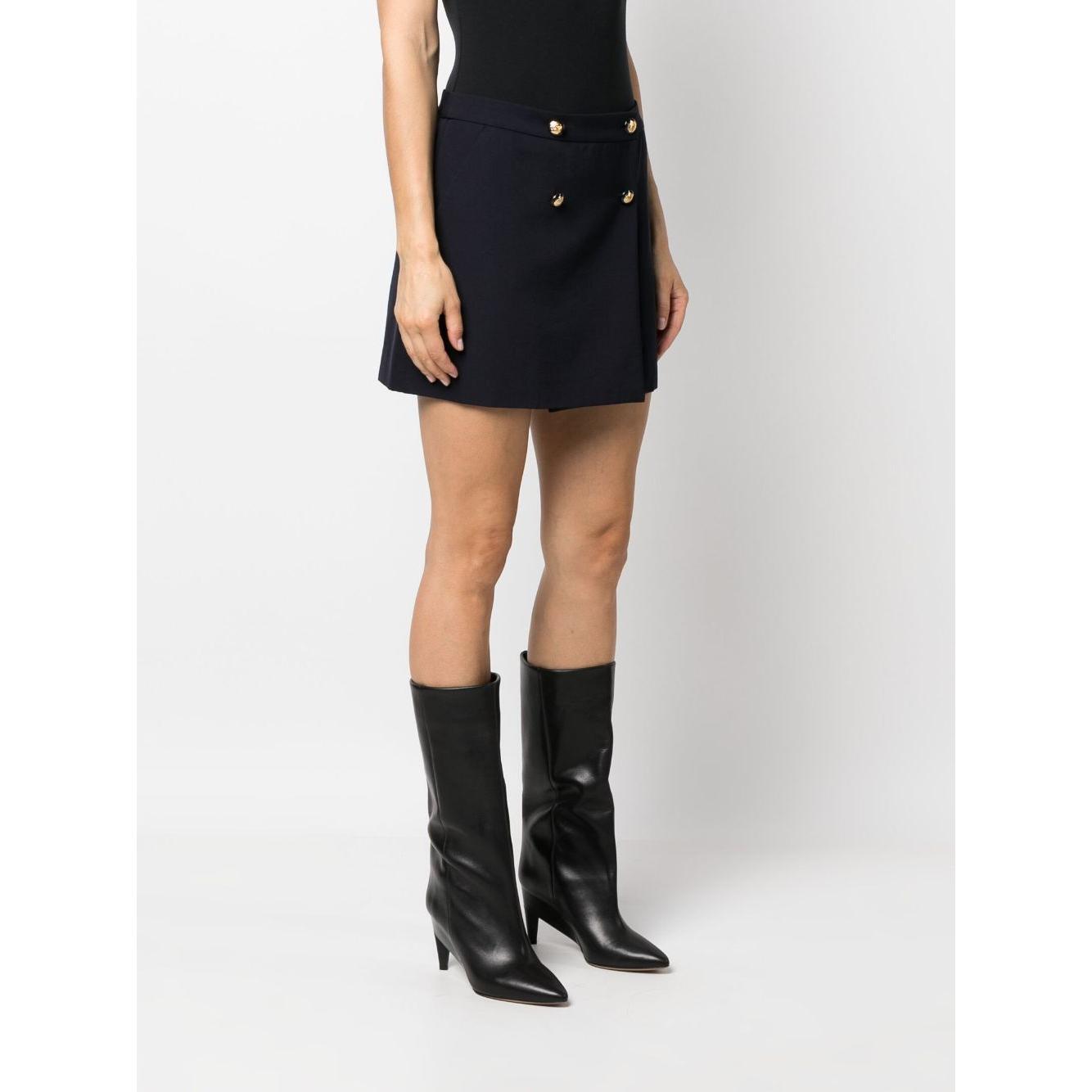 Alexander McQueen wool-cotton blend mini wrap skirt 752499QJACF4100