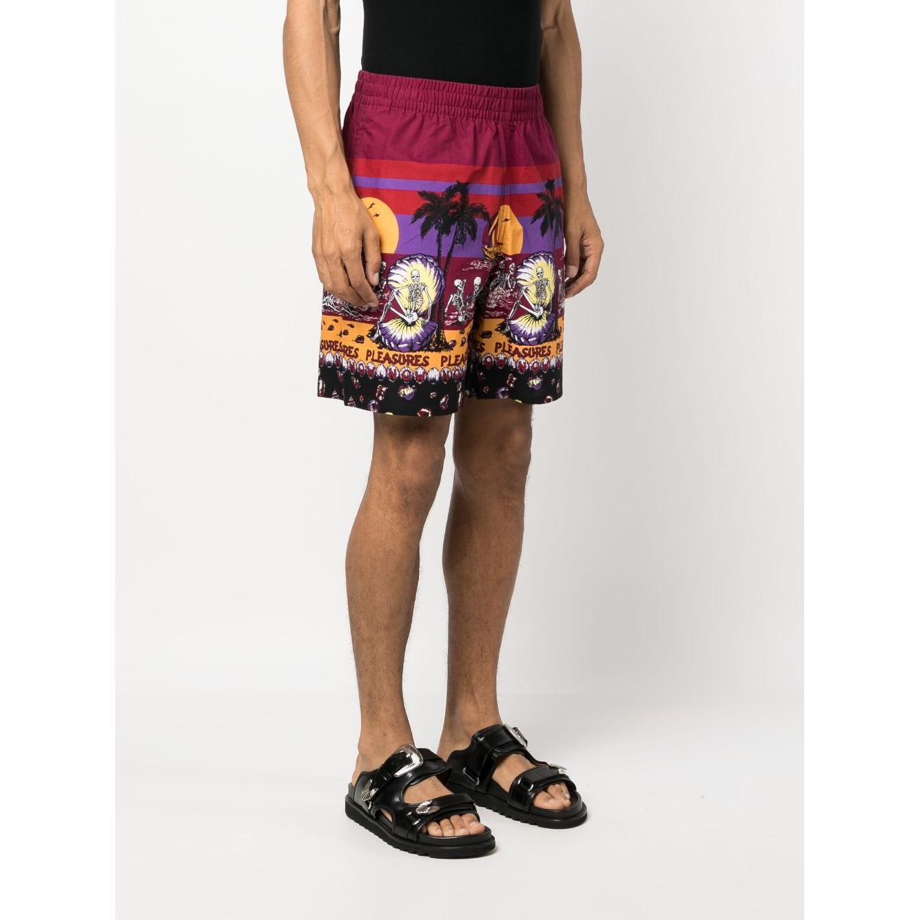 Pleasures Shorts Bordeaux P23SU031BURGUNDY
