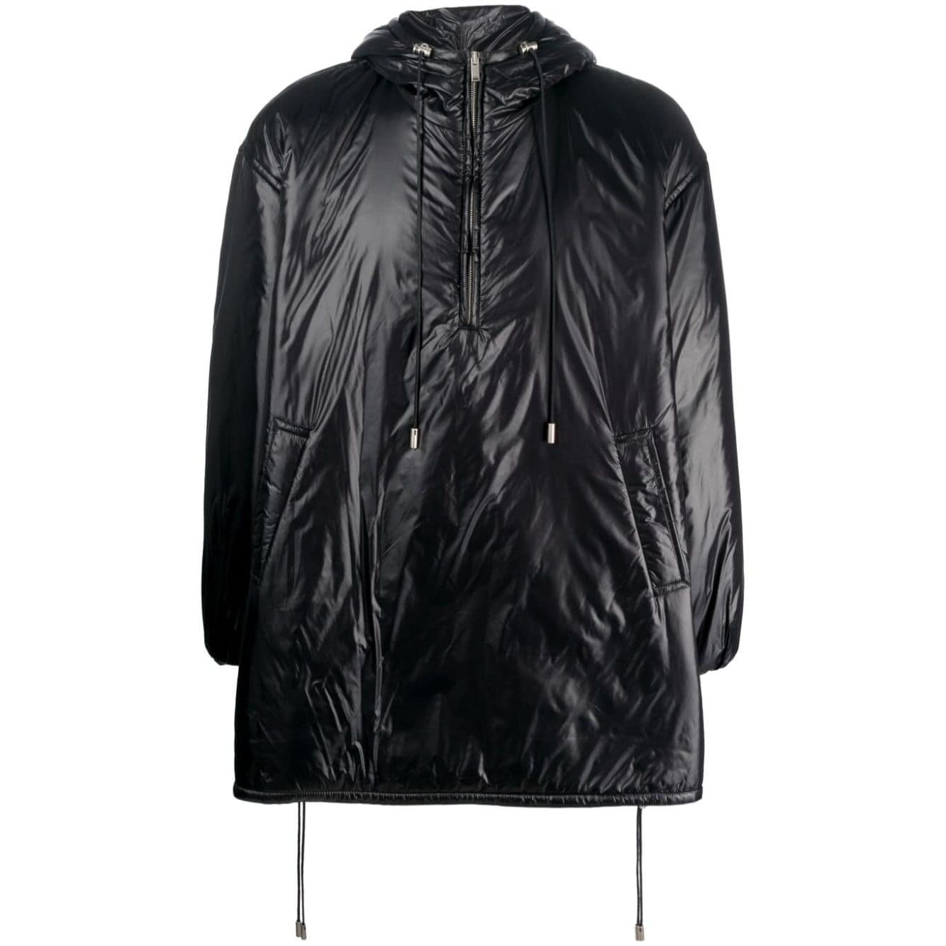 Saint Laurent Cassandre logo-embossed hooded raincoat