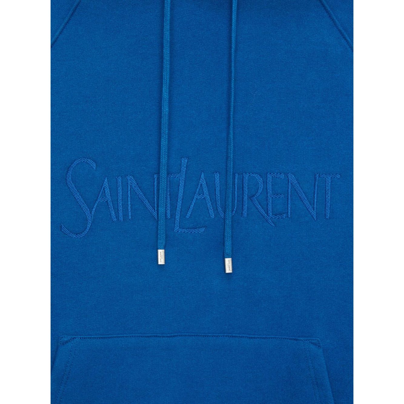 Saint Laurent logo-embroidered cotton hoodie Topwear