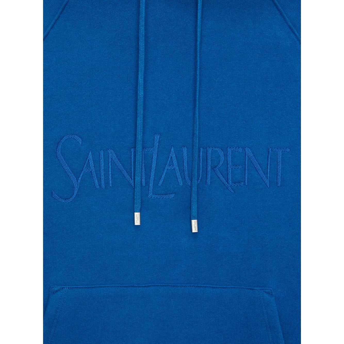 Saint Laurent logo-embroidered cotton hoodie 732313Y37CG4000