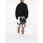 Alexander McQueen paint-splatter cotton shorts 781888QXAAW9080