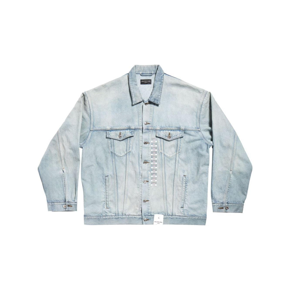 Balenciaga Denim jacket with flap pockets and drop shoulder 767947TDW144016