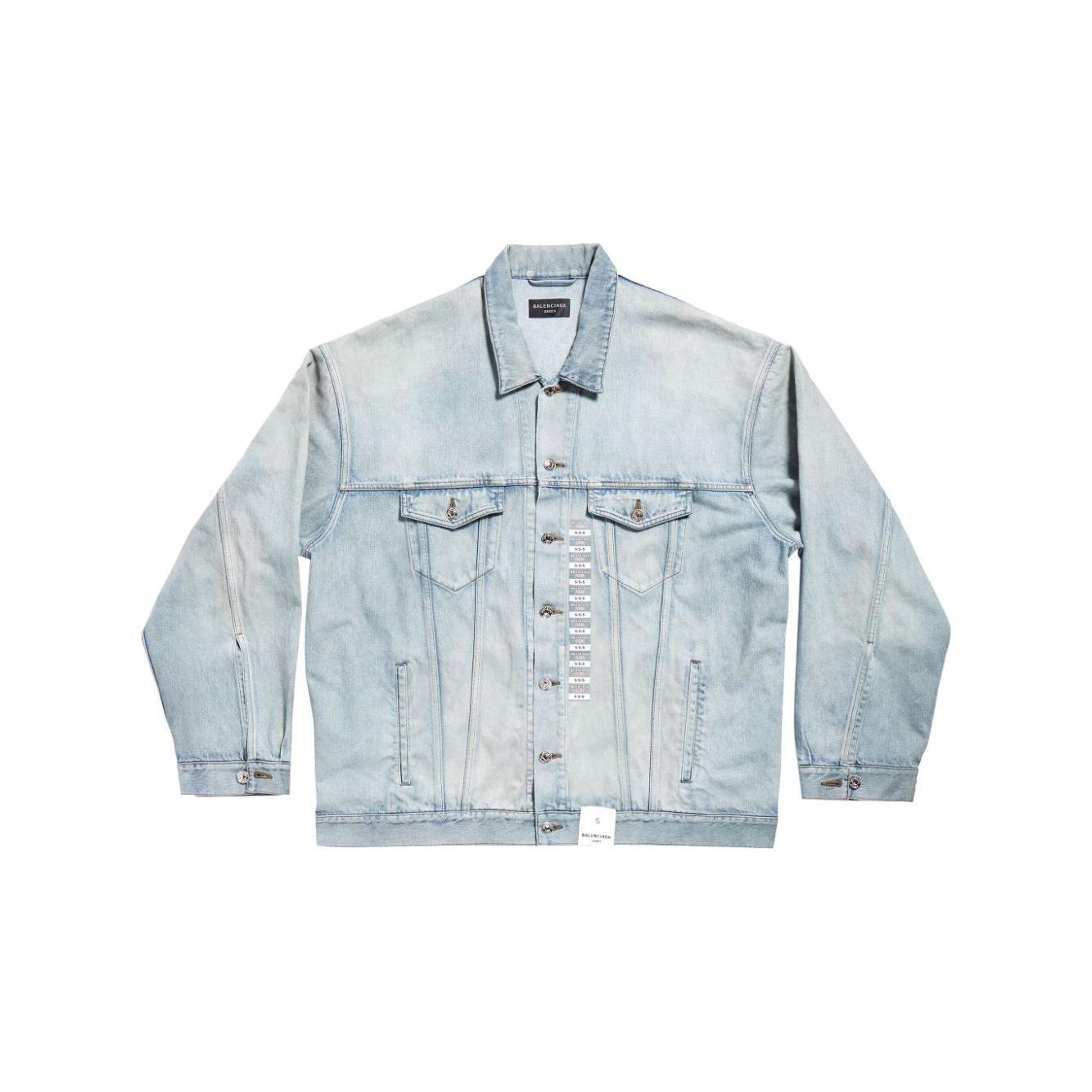 Balenciaga Denim jacket with flap pockets and drop shoulder 767947TDW144016