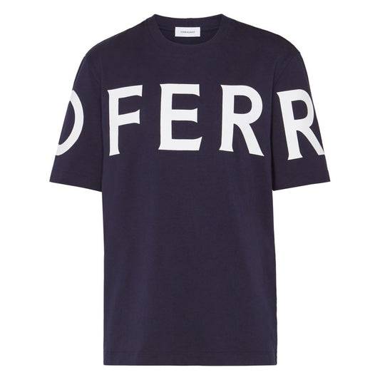 Ferragamo T-shirts and Polos Blue Topwear