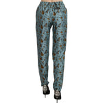 Dolce & Gabbana Blue Musical Instruments Print Tapered Pants Pan70079-36