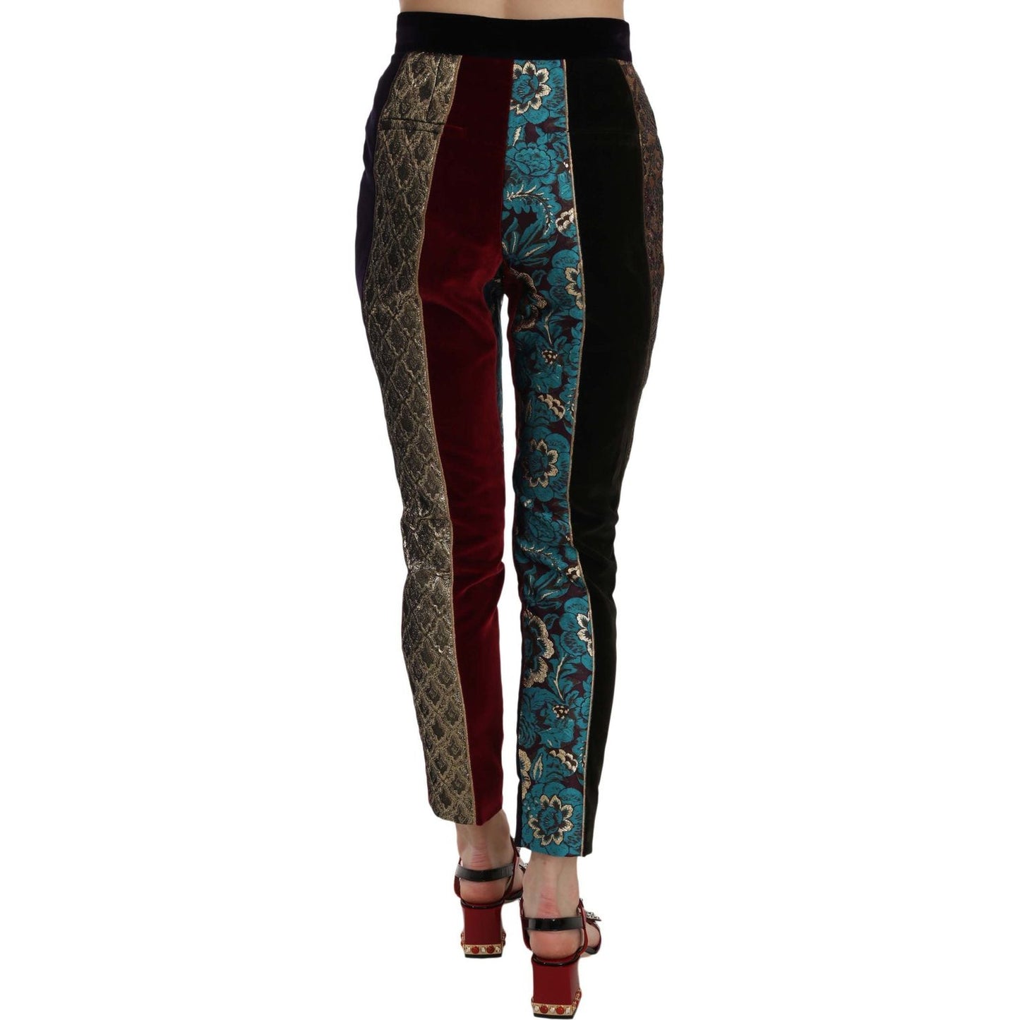 Dolce & Gabbana Multicolor Jacquard Cropped Tapered Pants PAN70040-38