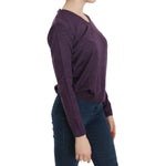 BYBLOS Purple V-neck Long Sleeve Pullover Top TSH3898-XXL