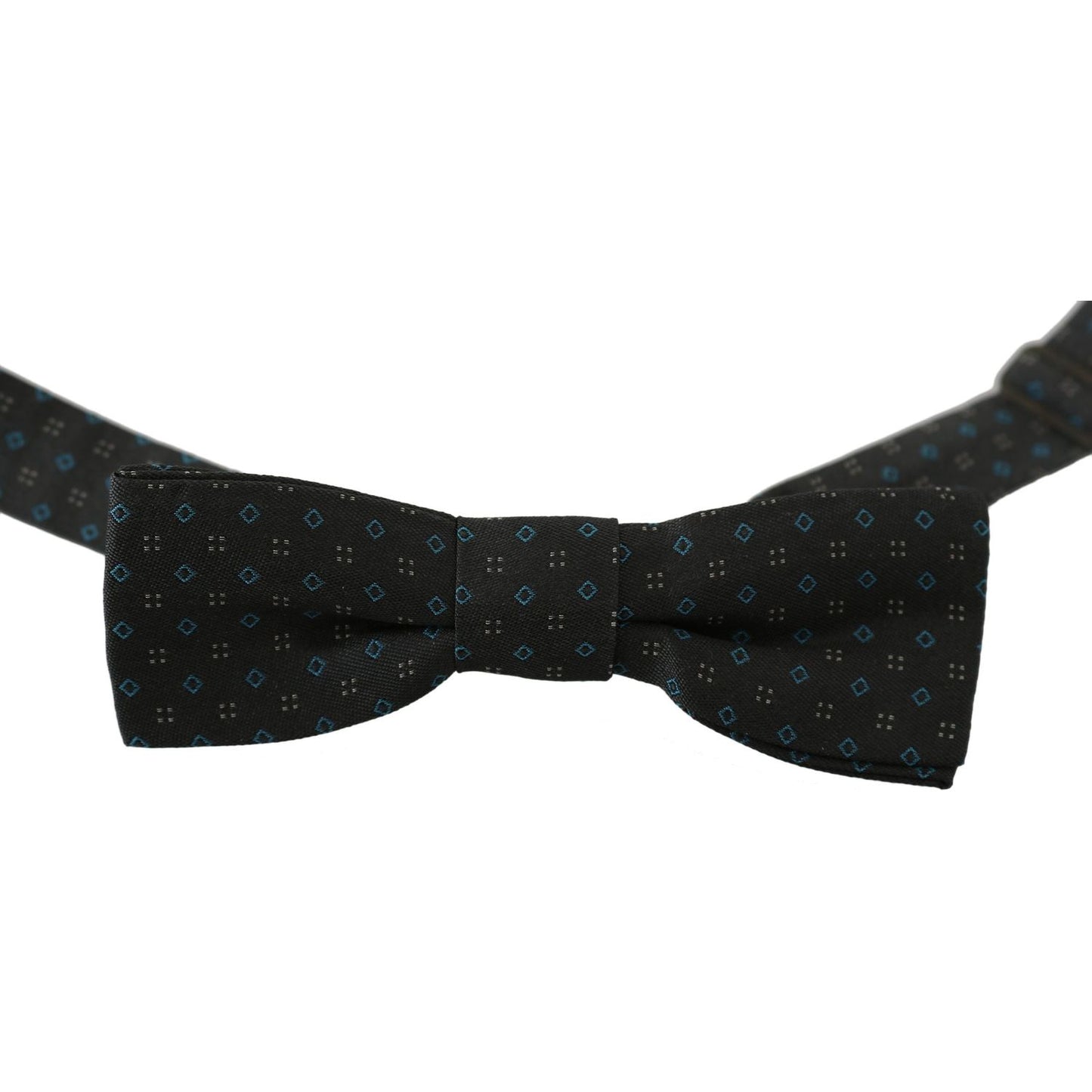 Dolce & Gabbana Men Gray Pattern Silk Adjustable Neck Papillon Bow Tie FT2039