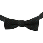 Dolce & Gabbana Men Gray Pattern Silk Adjustable Neck Papillon Bow Tie FT2039