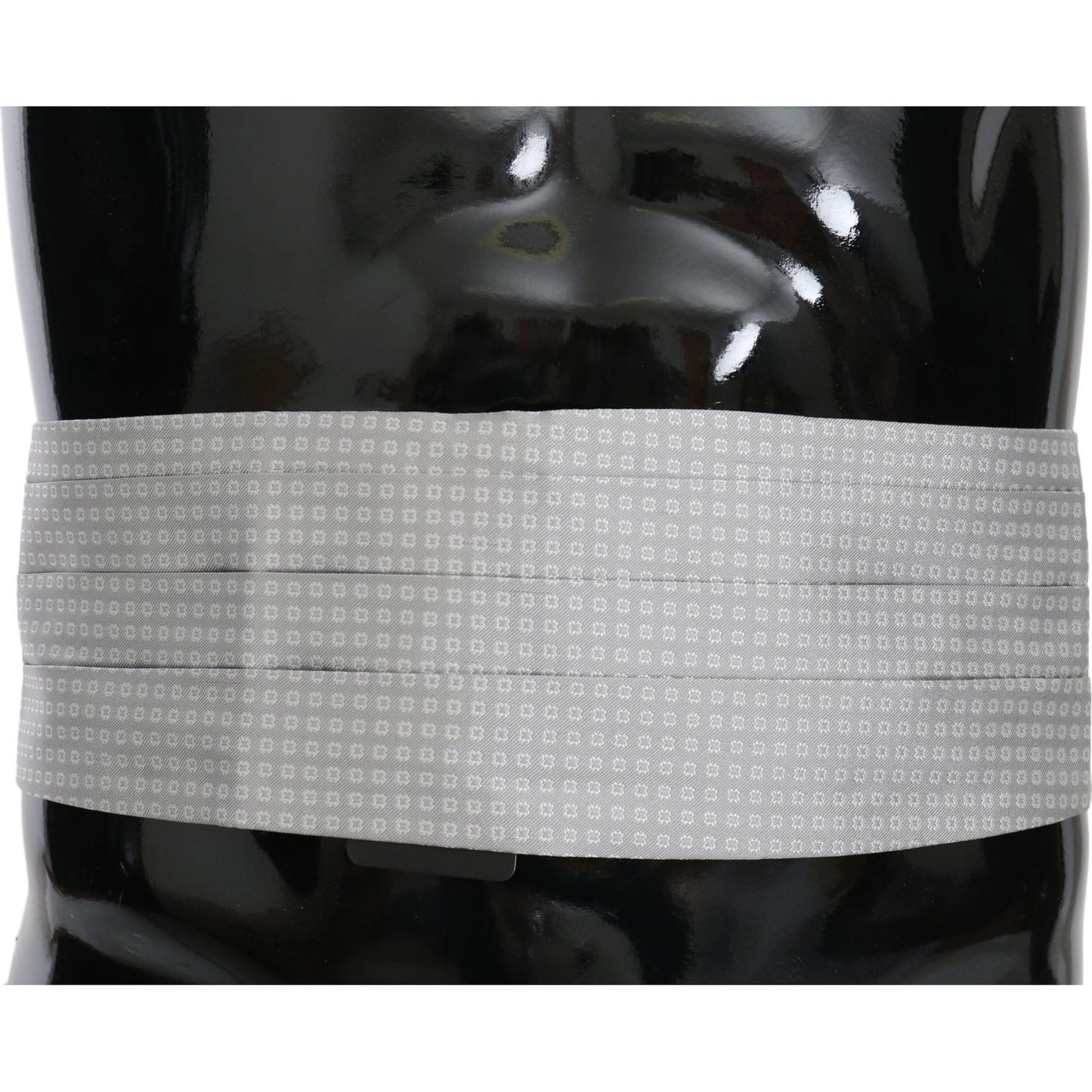 Dolce & Gabbana Gray Patterned Waist Belt Silk Cummerbund