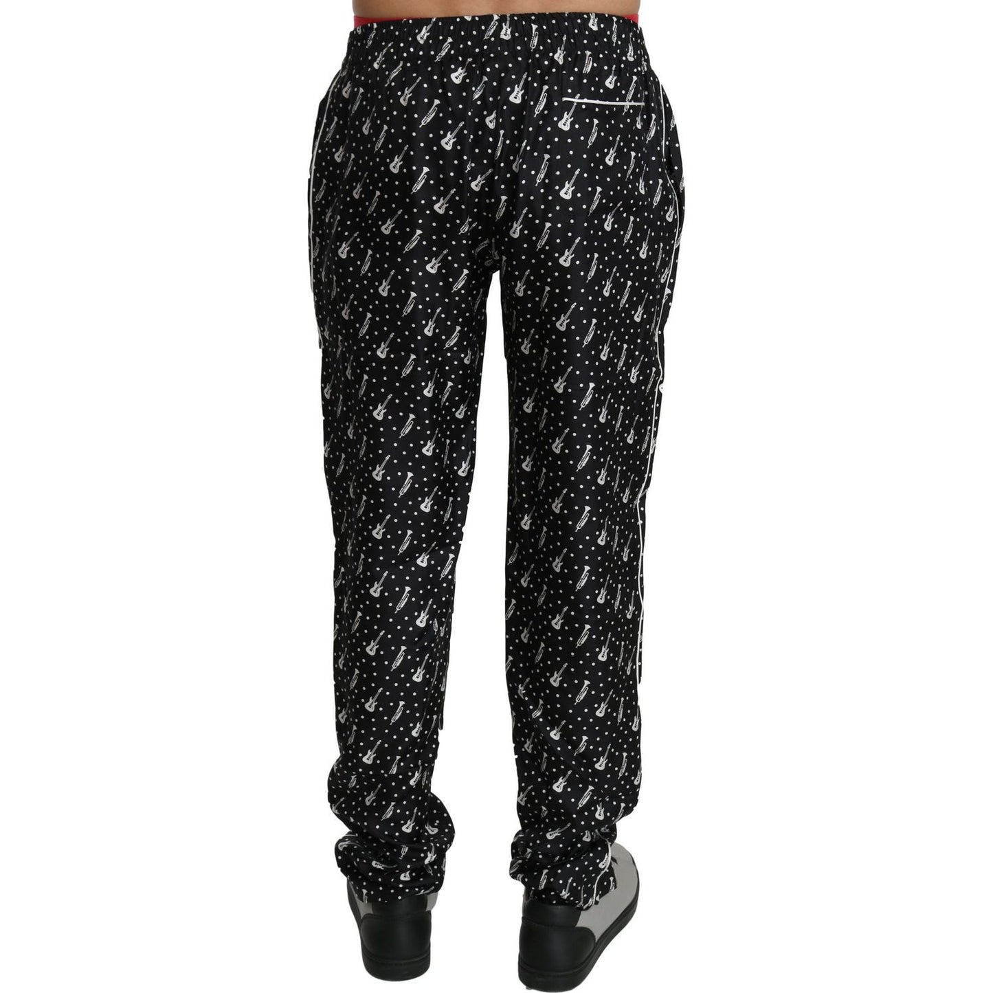 Dolce & Gabbana Silk Black Musical Instrument Trouser Pants PAN70750-46