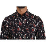 Dolce & Gabbana Black Musical Instrument Slim fit Shirt TSH4009-40