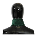 Dolce & Gabbana Green Fur Neck Collar Wrap Lambskin Scarf MS5582