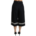 Dolce & Gabbana Black Lemon Embellished Palazzo Cropped Pants PAN70868-40