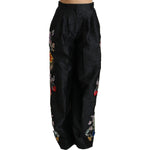 Dolce & Gabbana Black Brocade Floral Sequined Beaded Pants PAN70875-42