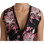 Dolce & Gabbana Black Pink Floral Waistcoat Vest Blouse Top TSH4286-38
