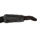 Dolce & Gabbana Brown Mid Arm Length Leather Fur Gloves LB1011-7.5
