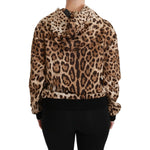 Dolce & Gabbana Brown Hooded Studded Ayers Leopard Sweater TSH4420-36