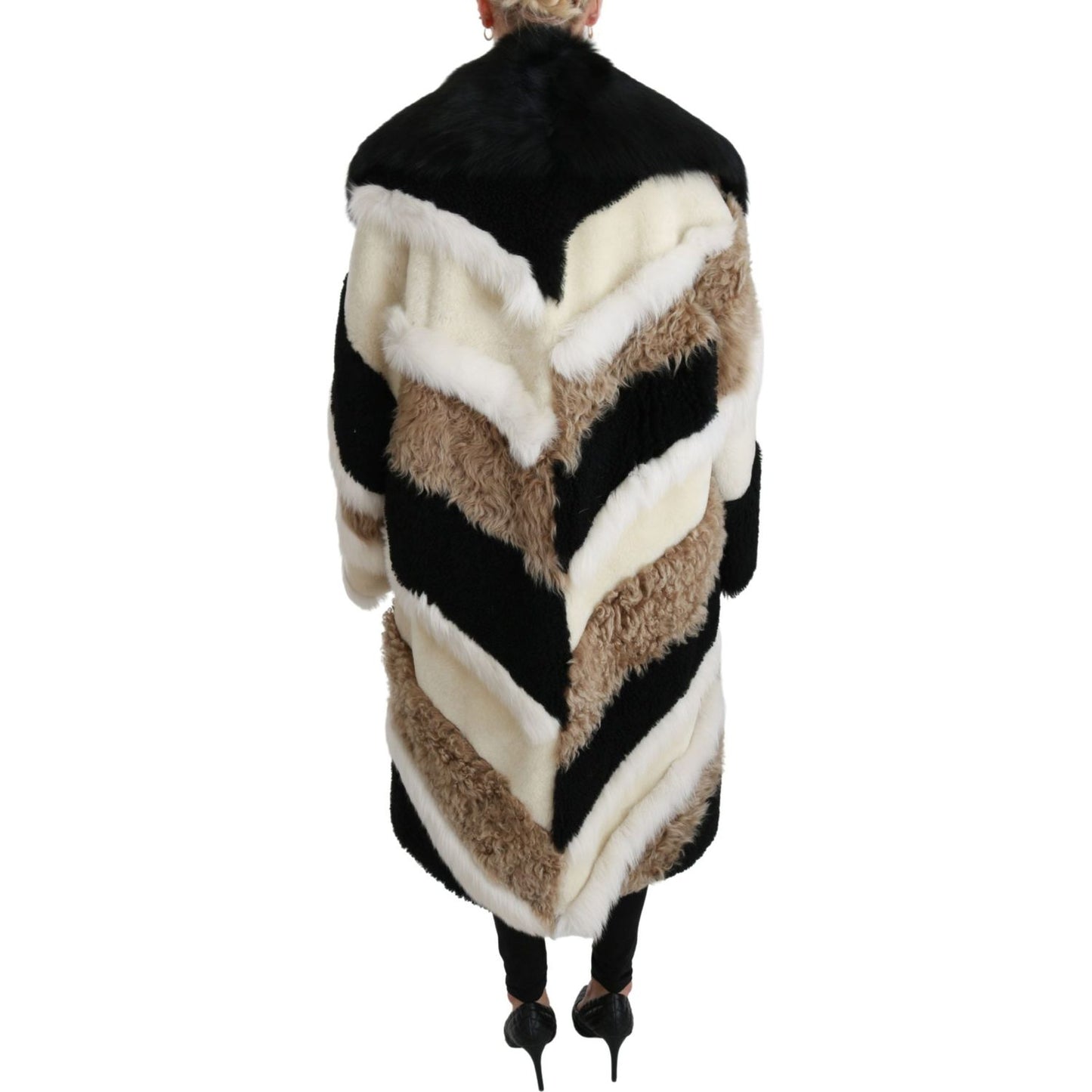 Dolce & Gabbana Sheep Fur Shearling Cape Jacket Coat JKT2569-40