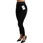 Dolce & Gabbana Black Lace Skinny High Waist Cotton Pants PAN70895-38