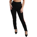 Dolce & Gabbana Black Skinny Stretch Fox Head Cotton Pants PAN70926-40