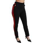 Dolce & Gabbana Black Skinny Stretch Fox Head Cotton Pants PAN70926-40