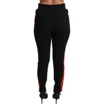 Dolce & Gabbana Black Skinny Stretch Fox Head Cotton Pants PAN70926-40