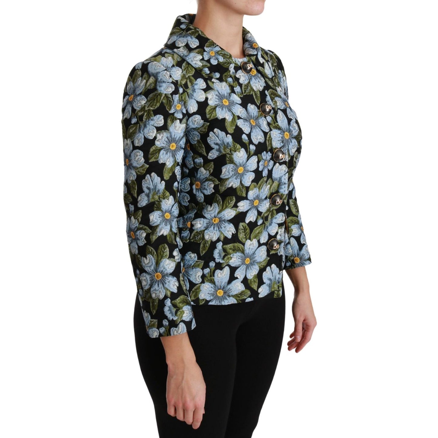 Dolce & Gabbana Multicolor Floral Blazer Coat Polyester Jacket JKT2565-40