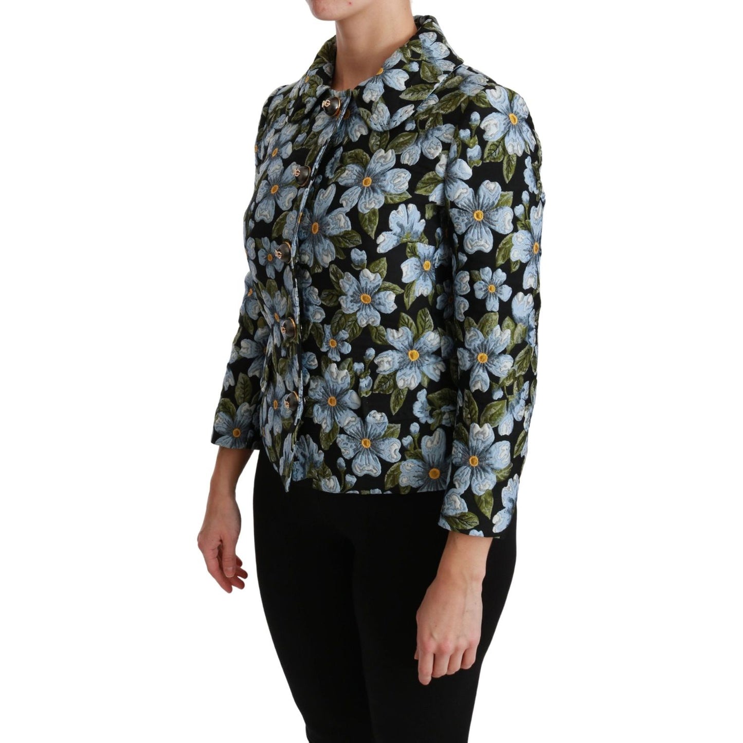 Dolce & Gabbana Multicolor Floral Blazer Coat Polyester Jacket JKT2565-40