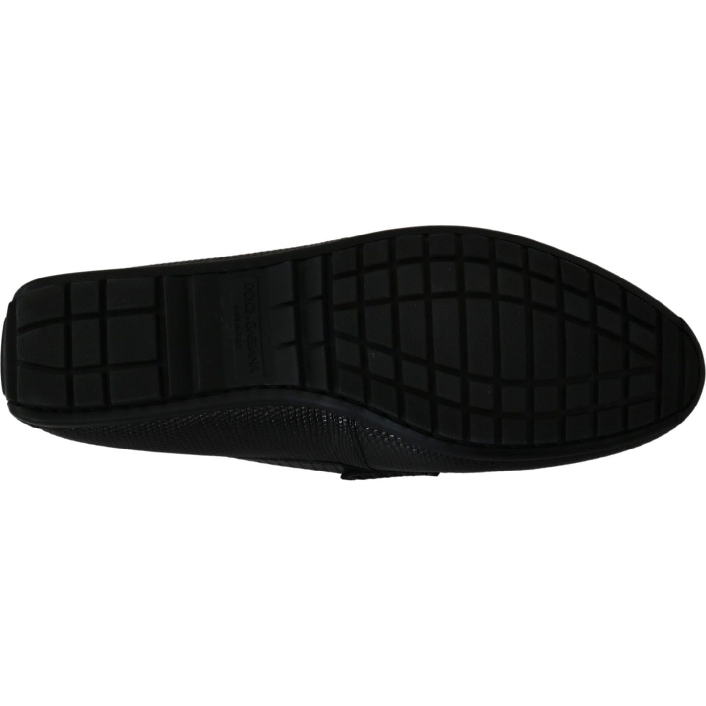 Dolce & Gabbana Black Lizard Leather Flat Loafers Shoes MV2675-39