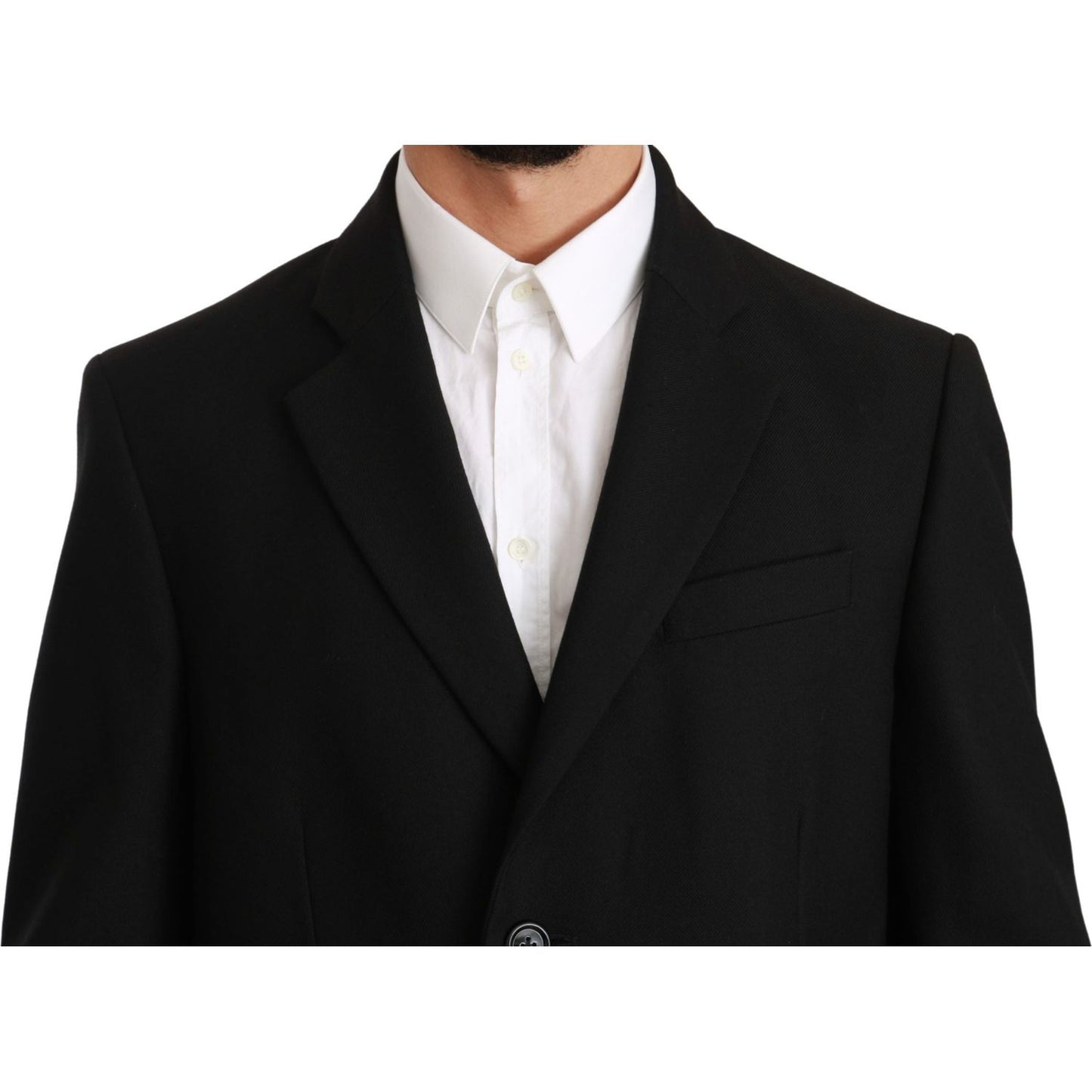 Dolce & Gabbana Black 100% Wool Jacket Coat Blazer JKT2591-50