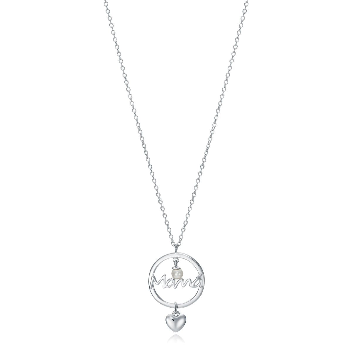 Silver necklace with 'Mama' pendant and heart charm, model VICEROY JEWELS Mod. 13054C000-60, for ladies. 42mm case, quartz analog.