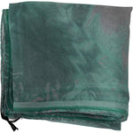 Costume National Green Silk Shawl Foulard Wrap Scarf MS1650