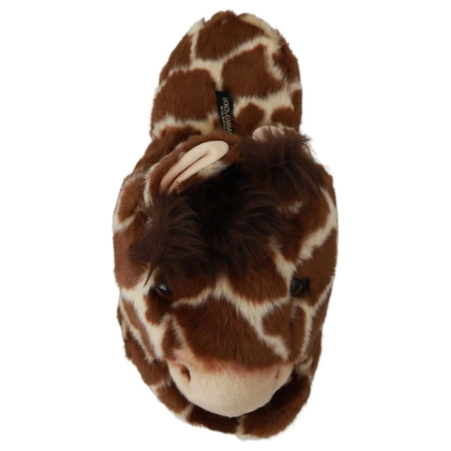 Dolce & Gabbana Brown Giraffe Slippers Flats Sandals Shoes LA6457-35