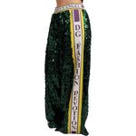 Dolce & Gabbana Green Sequin Trousers Queens Angel Pants PAN71051-36