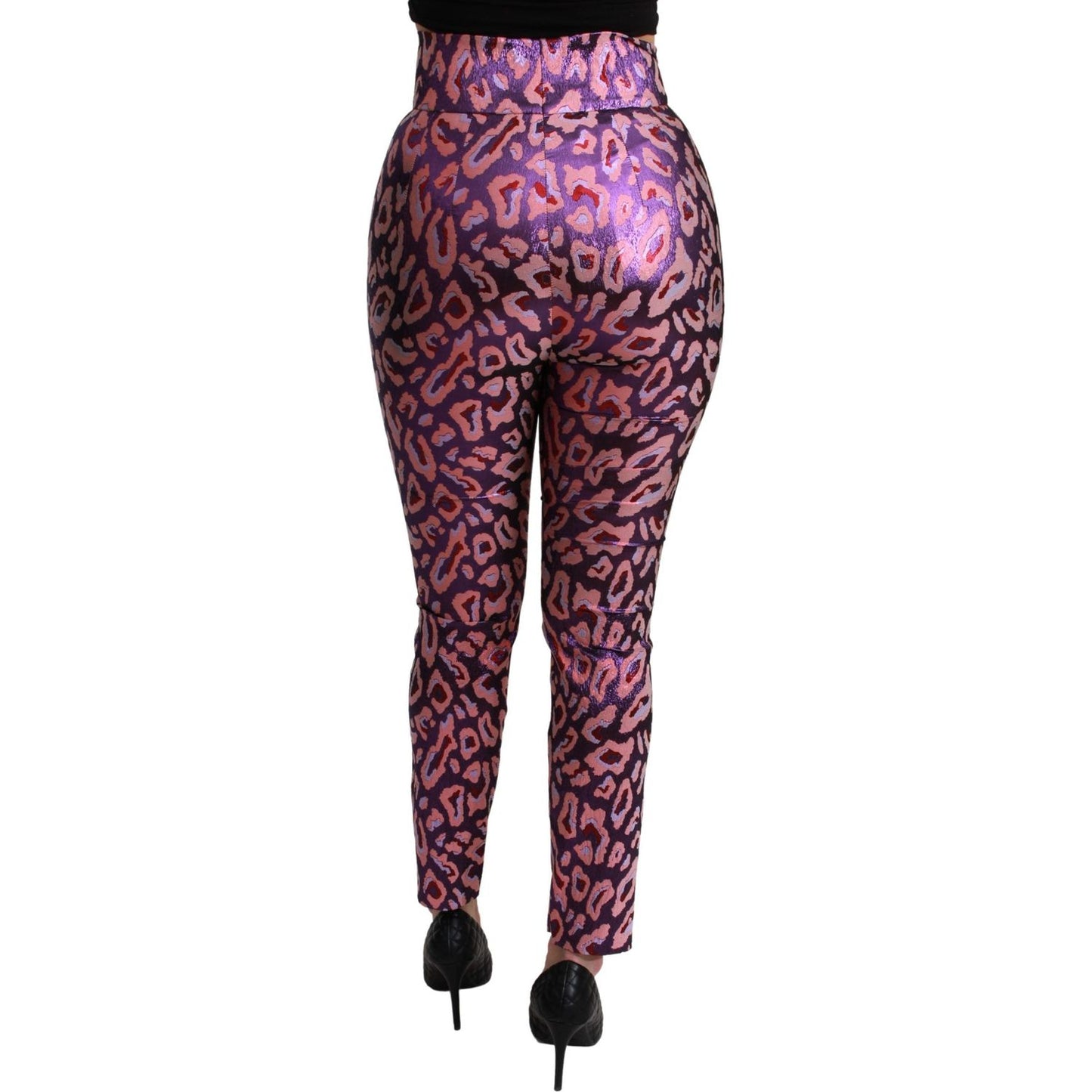 Dolce & Gabbana Multicolor Patterned Cropped High Waist Pants Jeans & Pants